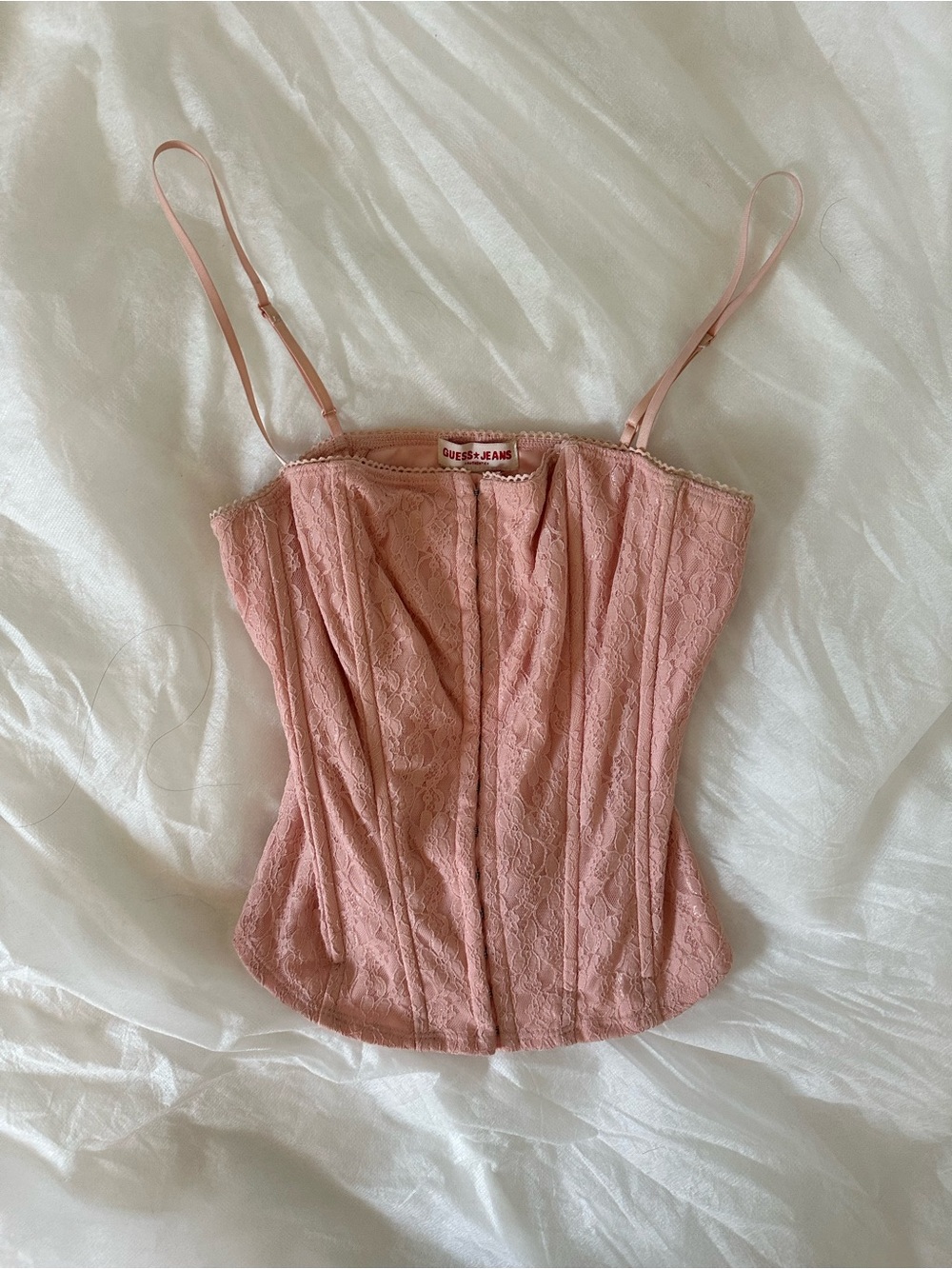 Guess Blush Pink Lace Corset Camisole